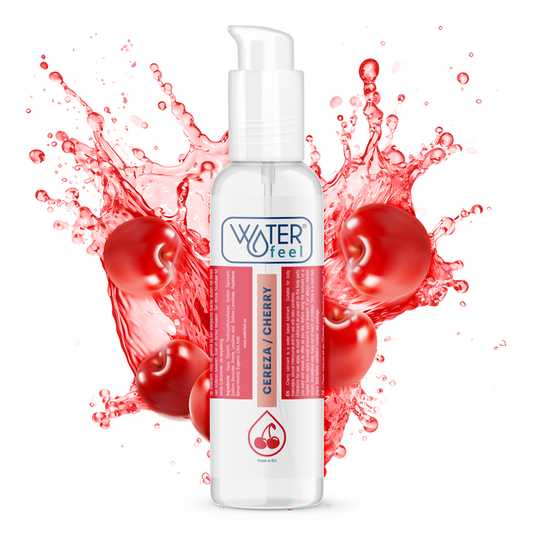 Lubricante de cereza WATERFEEL de 175 ml, con textura suave y aroma a cereza natural, ideal para uso íntimo.