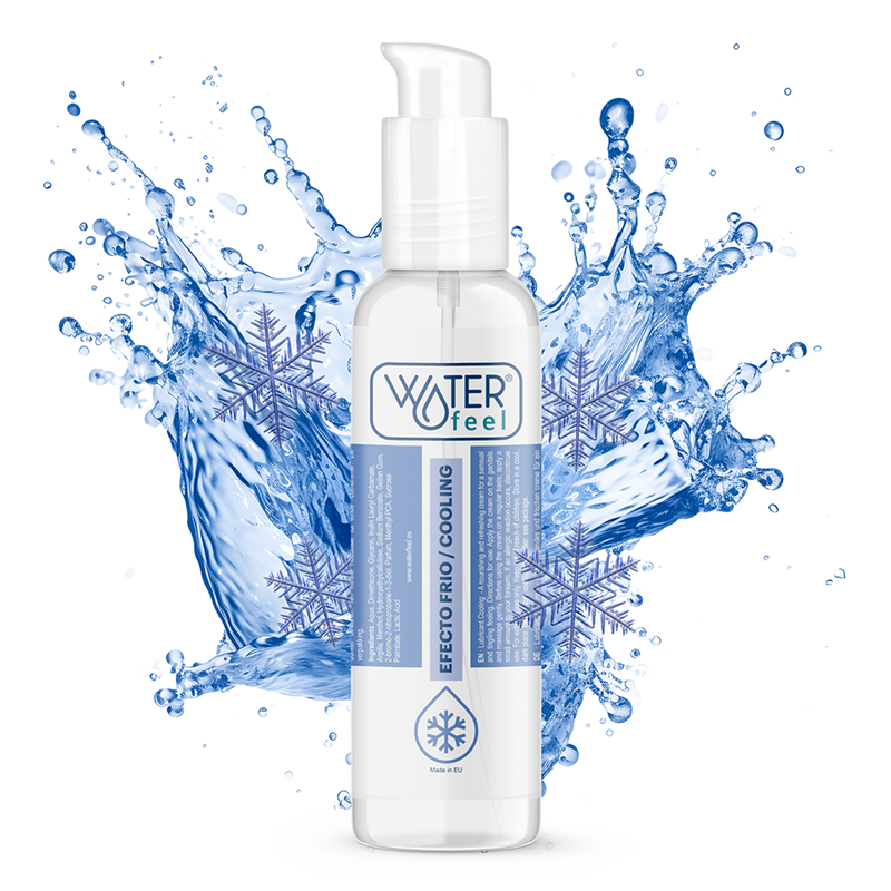 Lubricante WATERFEEL con efecto frío de 150 ml, botella con tapa, para mayor sensación y confort durante su uso.