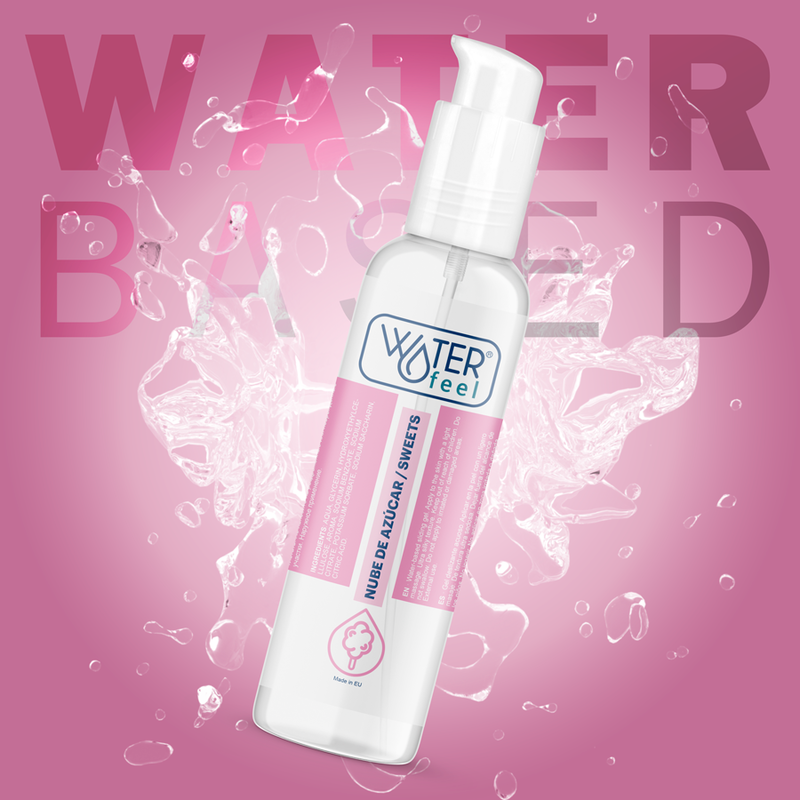 Lubricante WATERFEEL Nube de Azúcar en botella de 175 ml, con textura suave y dulce para mayor comodidad y placer.