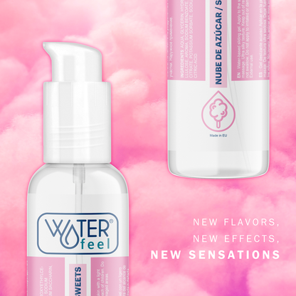 Lubricante WATERFEEL Nube de Azúcar en botella de 175 ml, textura suave y agradable para mayor comodidad.