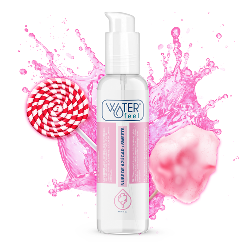 Lubricante WATERFEEL Nube de Azúcar de 175 ml, textura suave y hidratante para mayor comodidad y placer.