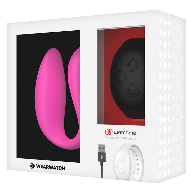 Reloj WearWatch VIBRADOR Dual Technology WatchMe en color fucsia y azabache, con pantalla y correas ajustables.