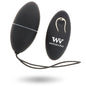 Control remoto Womanvibe ALSAN Huevo en silicona negra, diseñado para mujervibe, con acabado negro y funcionalidad ergonómica.