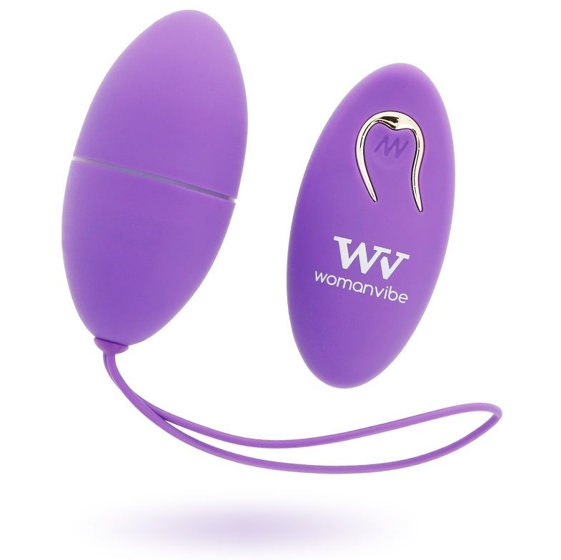 Purple silicone remote control toy from WOMANVIBE ALSAN HUEVO, designed for comfortable handling and discreet use.