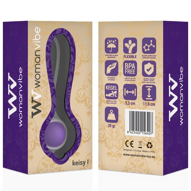 MujerVibe Keisy I bola Geisha de silicona, vibrador para mujer con diseño ergonómico y superficie suave, en color rosa.