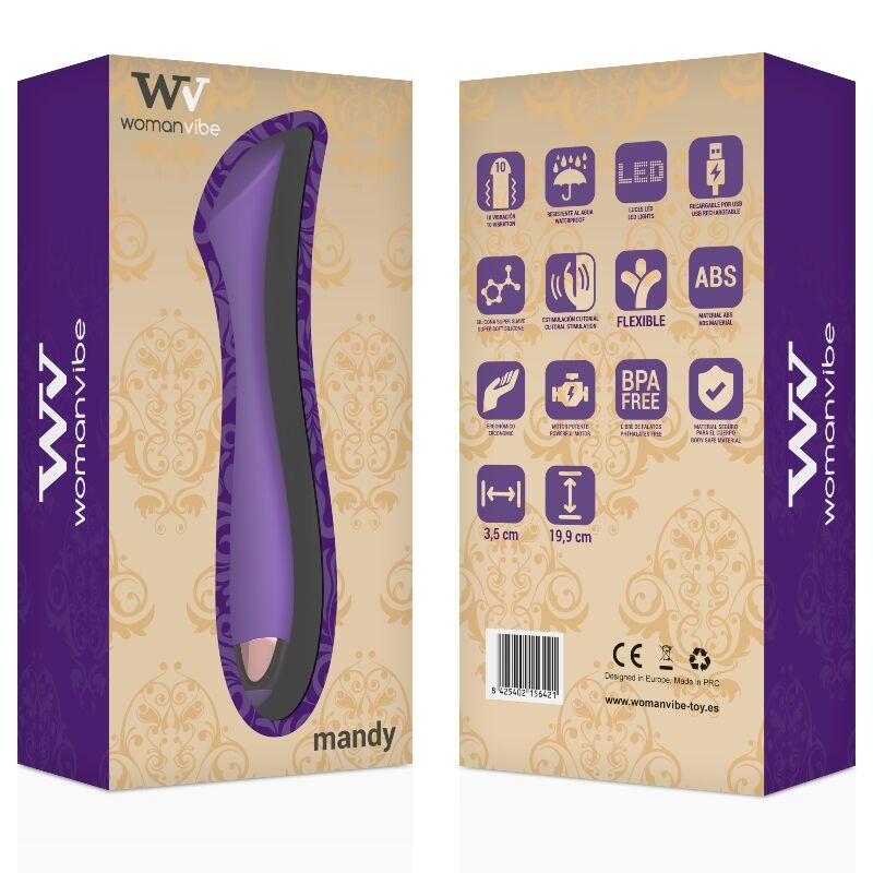 WOMANVIBE - MANDY VIBRADOR RECARREGABLE SILICONA PUNT "K"