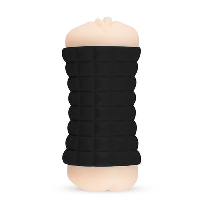 WomanVibe double gumy masturbator for women, featuring soft, textured silicone interior for realistic stimulation.