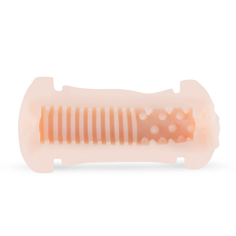 WomanVibe Doble Gumy male masturbation sleeve with dual internal textures, realistic design, and soft silicone material.