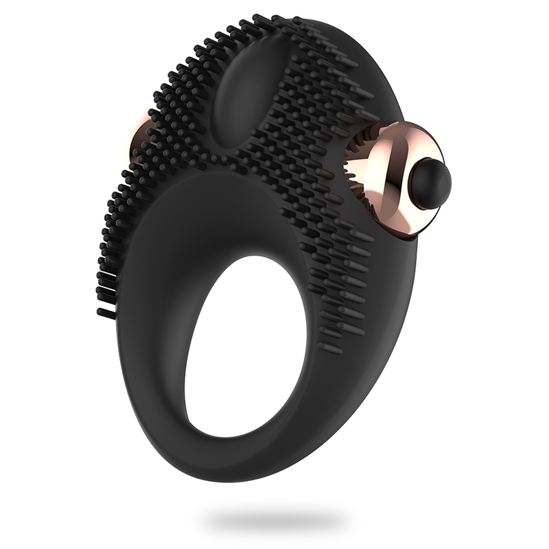 Anillo vibrador de silicona WOMANVIBE Thor, diseño ergonómico y flexible para placer íntimo, en color negro.